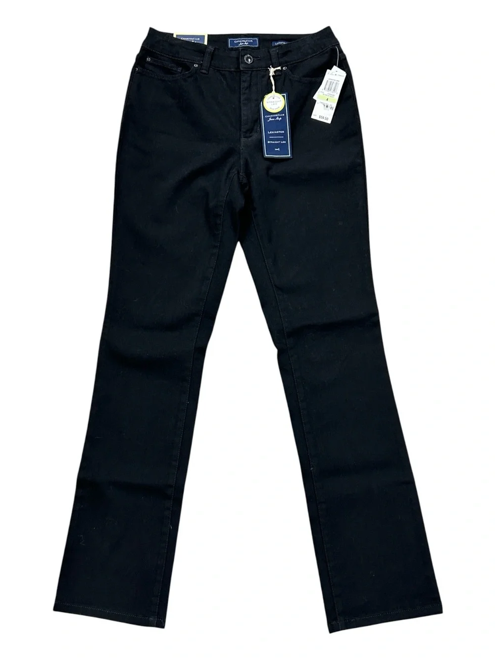 NEW Charter Club Lexington Straight Leg Black Jeans